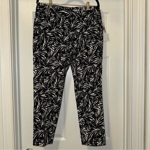 The Limited Black and White Chino Pants with Botanical Print